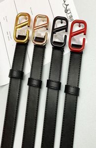 Fashion Smooth Buckle Belt Retro Design Thin Waist Belts for Men Womens Width 38CM Genuine Cowhide 3 Color Optional5560220