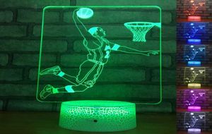 Ночные огни Спортивная серия Прикроватный светильник для детей Подарки Детское спальное освещение 3D Баскетболист Настольная лампа Светодиодные ночники Dan8934599