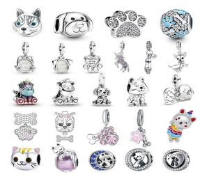 New 925 sterling silver Chihuahua Dangle charm pendant Pet cat unicorn bead Fit Original Necklace for women jewelry gift67881237666979