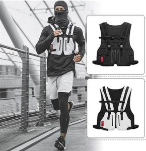 Funktion Tactical Vest Street Style Chest Bag Vest Outdoor Hip Hop Sports Fitness Men Reflective Top Cycling Fishing Vest Rig Phon1869236