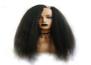 黒人女性のための変態ストレートuパートウィッグヒューマン髪のかつらブラジルのレミーヘア150密度イタリアヤキmedium5349513