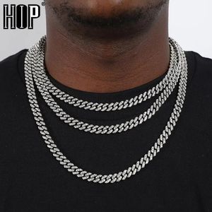Colares hip hop aaa bling 8mm miami corrente cubana gelado para fora colar masculino strass zircão pavimentado colares para homens mulheres jóias
