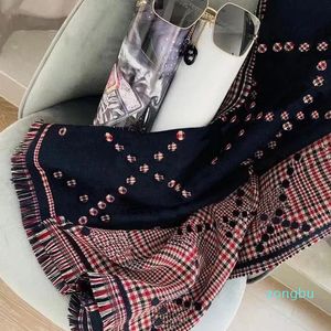 Wool Scarves Winter Cashmere Scarf Men Women Designer Classic Oversized Big Letter Pattern Pashmina Shawl Neckerchiefs Gift