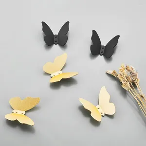 Hooks Butterfly Matte Black Aluminum Hardware Racks Kitchen Creative Wall Mounted Bathroom Accessories Towel Single Hook