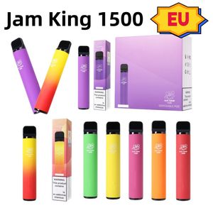 E Cigarett Jam King 1500 Vape Puff Bar Germany Warehouse 4,8 ml 20 mg 850mAh Batteri E Cigaretter Engångsvapet Vape Juice -smak VA Poco Vape Elf Bar