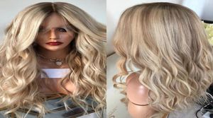 Wavy Blonde 13x4Lace Front Remy Human Hair Wigs for Black Women Transparent Lace 180Density Highlight Blondes Wig 13x6 frontal ful7496630