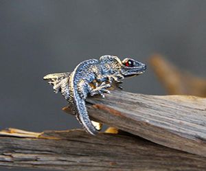 調整可能なトカゲリングカブライトGecko Chameleon Anole Jewelryサイズギフトアイデアシップ7511138