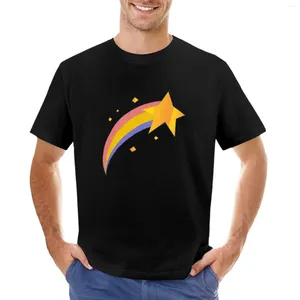 Regatas masculinas bonito estrela cadente com um arco-íris camiseta camisetas gráficas t manga curta peso pesado para homem