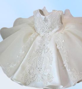 Vestido de cerimônia branco para batismo, vestido de menina com miçangas, primeiro aniversário, vestido de menina, elegante, vestidos de princesa, festa de batismo, q8901018