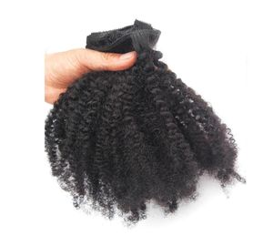 Afro Kinky Curly Clip In Human Hair Extension Mongolian Virgin Hair 4b 4c 120g8pcs 1b Color Natural Black Factory Direct Wholesal6438341
