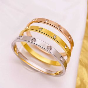 Designer-Armreif mit Schraubverschluss, modisch, luxuriös, für Carer, Original, trendig, 18 Karat Gold, Diamant für Damen und Herren, Nagelarmbänder, Silberschmuck, Armband UWZB