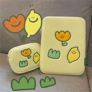 Ins Floral Green Laptop Sleeve Case 11 13 14 15.6 16 Inch HP DELL Notebook Bag Carrying Bag Air Pro 13.3 Shockproof Case 231229