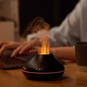 Humidifiers Flame Aromatherapy Humidifier Nordic Desktop Home Style Atmosphere Light High Fog Quiet Small Space and Saving