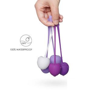 5pcsset Safe Silicone Kegel träning Geisha Ball Ben Wa Vagina Draw Trainer Massage Sex Toys Vaginal Balls Purple 240102