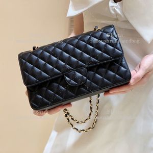 Designer Handbag 25CM Caviar Flap Bag Luxury Women High Quality Shoulder Crossbody 10A Mirror Chain