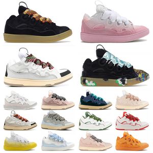 Lavins Sapatos Designer Dress Shoes Homens Mulheres Curb Sneakers Todos Preto Rosa Cinza Lanvinics Sapatos Verde Amarelo Vermelho Azul Branco Treinadores de Luxo Ao Ar Livre