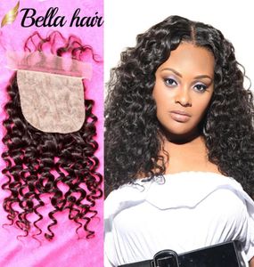 4x4 Silk Base Lace Human Hair Top Full Closure Piece Hidden Fake Scalp Knots Part Virgin Brazilian Hair Curly Wave7075908