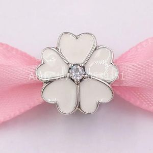 Silver Andy Jewel 925 Sterling Silber Perlen White Primrose Clip Fit European Style Brand Armbänder Halsketten ALE #791822EN12 Geschenk Jewel