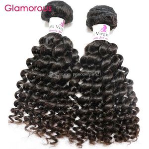 Wefts Glamorous Brazilian Curly Hair Extensions 2 Bundles Raw Unprocessed Virgin Human Hair 834inch 100g Peruvian Malaysian Indain Remy