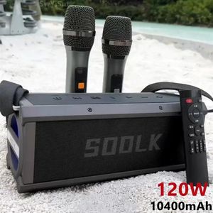 Kulaklıklar Sodlk 120W 16000mAh Büyük Güç Tutma Subwoofer Taşınabilir TWS Süper Bas Karaoke Bluetooth Hoparlör Mikrofon Uzaktan Kumanda