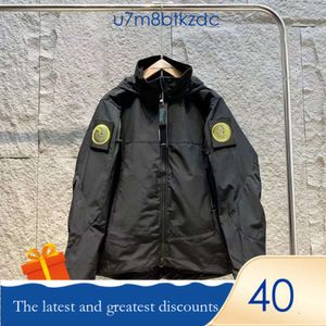 stones island Designer Jacket Waterproof Coat Thick Autumn Coat Men's Stand Collar Functional Jacket with Embroidered Arms Badge Coat 8602