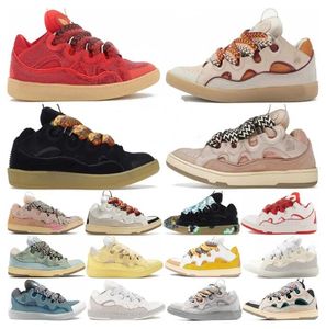 2024 Top-Qualität Lavins Mesh gewebte Schnürschuhe im Stil der 90er Jahre, außergewöhnlich geprägtes Leder Lavina Curb Sneakers Herren Damen aus Nappa-Kalbsleder, Plateausohle, Logo 36-45