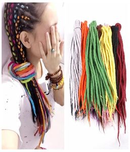 Sentetik tığ işi örgüler saç nepal keçeli yün dreadlocks sentetik örgü saç uzantıları 90cm120cm 24olors popüler2670721