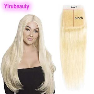 Verschlüsse, malaysisches Echthaar, 613 blond, 6 x 6, Spitzenverschluss, glattes Virgin-Haar, Top-Verschlüsse, 6 x 6 Spitzengröße