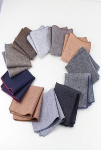 10st högkvalitativa Hankerchief -halsdukar Vintage Wool Hankies Men s Pocket fyrkantiga näsdukar randigt fast bomullstillbehör 27188884