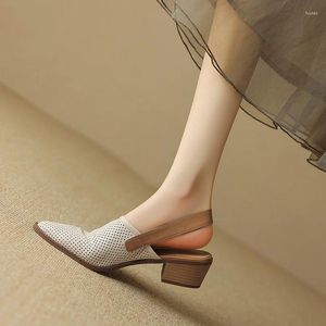 Dress Shoes Slingback Summer Low Heels All-Match Women Pumps Sexy Pointed Shallow Mouth Zapatos De Mujer Wedding Bride