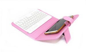 Mobiltelefon tangentbord universella trådlöst bluetooth tangentbord pu läder skyddande fodral för iPhone samsung huawei lg 45quot 68381914