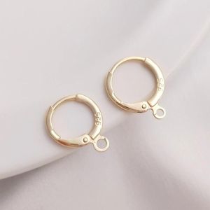 Huggie Color Retention 14K True Gold Filled Copper 12MM French Hoop Earrings DIY Jewelry Making Fitting Accessories Findings