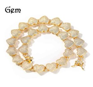 Gu Meng039s new zircon love hip hop ins fashion sweater Necklace men039s and women039s same necklace accsori5142306