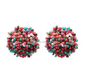 Seed Beaded Stud Earrings Seedbeads Cluster Earrings Stud019934321