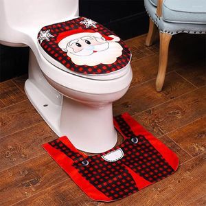 Toilet Seat Covers Snowman Cover Set Reusable Xmas Floor Mat And Festival Theme Party Favors Indoor Home Decor