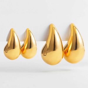 Extra large water drop earrings women's stainless steel gold-plated circular tear drop earrings fashionable earrings