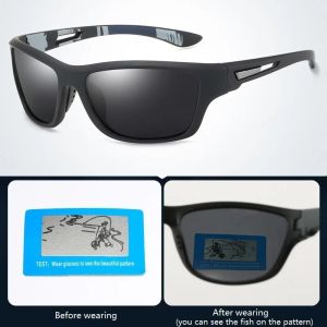 Herrpolariserade fiskesolglasögon med glasögonkedja för män Kvinnor som kör vandringssolglasögon Fiske Anti-Glase UV400-glasögon