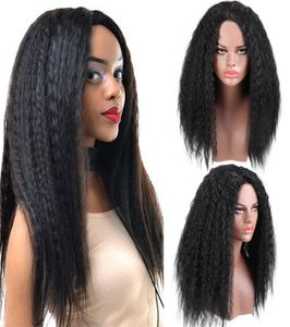 Parrucca sintetica 1B 24 pollici 61 cm Parrucche per capelli umani con simulazione onda lunga per donne bianche nere ZHSWH825370562