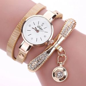Duoya marca pulseira relógios para mulheres luxo ouro cristal moda quartzo relógio de pulso senhoras relógio vintage gota 240102