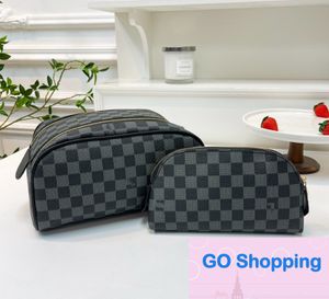 Top Quatily Large Capacity Cosmetic Bag Women's Pu Double Zipper Portable Waterproof Wash Bag Storage Bags Wholesale