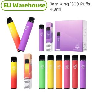 Jam King EU Stocks 4,8 ml E-Liquid Pods 1500 puffs engångscigarett 20 mg Nic 12 smaker 850mAh batterivape vagnar mesh coil förångare ielf bar elf bar vape