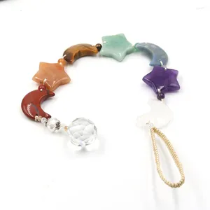 Hänge halsband fysl handgjorda väver många färger kvarts stenmåne och stjärnöverföring lycklig gåva läkning chakra smycken