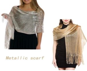 Ladies Elegant Evening Dress Shawl Silk Tassel Party Wedding Prom Temperament Accessories Scarf Gold Silver Shawl2556654