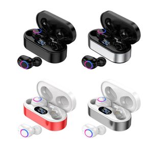 Hörlurar TWS trådlöst Bluetooth 5.2 Hörlurar 9D HIFI Stereo Sports vattentäta öronhakar med headset Mikrofonladdningsbox