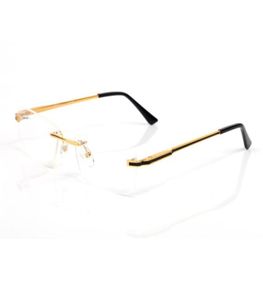 2021 Buffalo Horn Frames Mennew Fashion Men Optical Frame Glasses Rimless Gold Metal Buffalo Horn Eyewear Clear Lenses Glasses Wit7514860