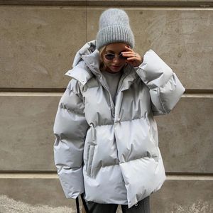 Women's Trench Coats Winter Coat Women Thickened Warm Parker Europe And America Fashion Trend Loose Hooded Zipper Cotton Jacket Outerwear