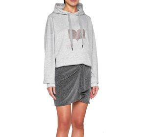 24SS isabels MARANT Sweatshirts Women Designer Cotton Hoodied New Fashion Letter Sparkling Pink Print Pullover Hoodies Loose Long Sleeve Terry Sweater