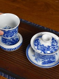 Teaware set Jingdezhen blå och vit porslin keramisk kruka lager tillbehör Roller hushåll Tea Tray Cup Lid