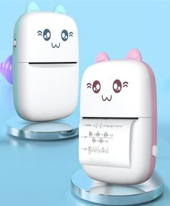 Portable Thermal Printers Mini Cat Print Paper Po Pocket Thermal 57mm Printing Wireless BT 200dpi Android IOS Printer216o5621857
