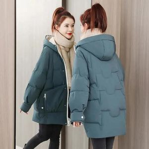 Parkas jaqueta de inverno sustans mulheres parkas 2022 novo snowsuit moda coreano solto mangas compridas com capuz casacos tamanho grande roupas pão